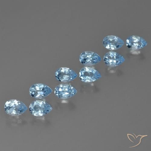 5.34ctw Naturel Bleu ciel Topaze, En forme de poire, VS