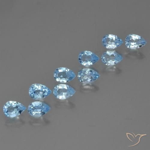 5.02ctw Naturel Bleu ciel Topaze, En forme de poire, VS