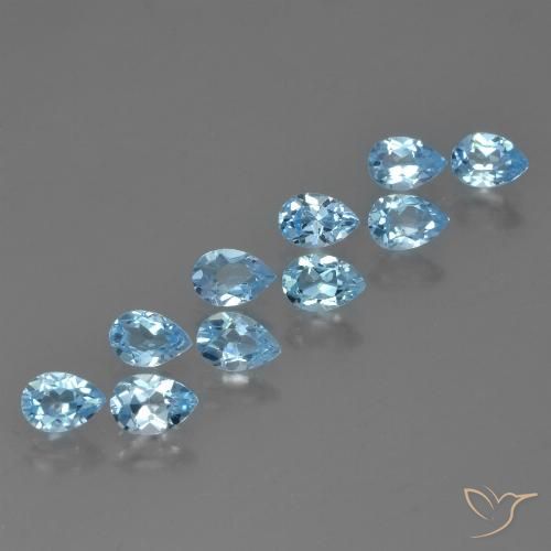 5.16ctw Naturel Bleu ciel Topaze, En forme de poire, VS