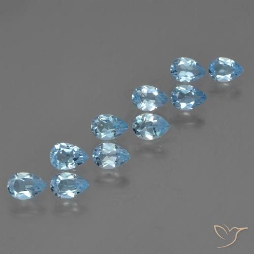 4.79ctw Naturel Bleu ciel Topaze, En forme de poire, VS