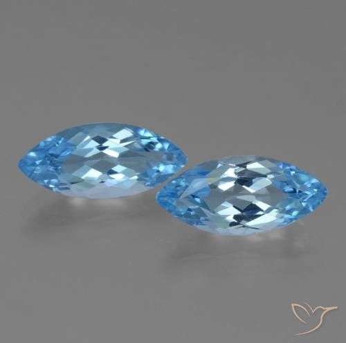 6.87ctw Naturel Bleu Suisse Topaze, Marquise, VVS-VS