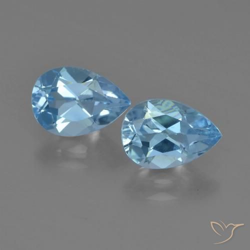 1.74ctw Naturel Bleu ciel Topaze, En forme de poire, VS