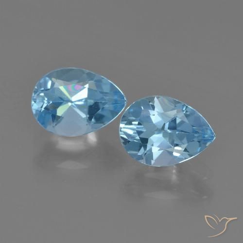 1.73ctw Naturel Bleu ciel Topaze, En forme de poire, VS