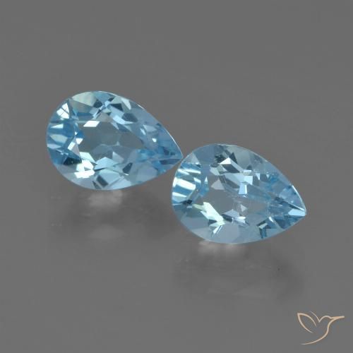 1.70ctw Naturel Bleu Suisse Topaze, En forme de poire, VS