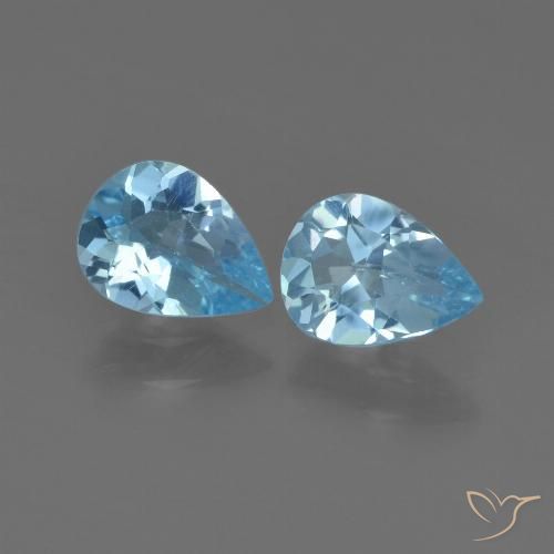 1.44ctw Naturel Bleu ciel Topaze, En forme de poire, VS