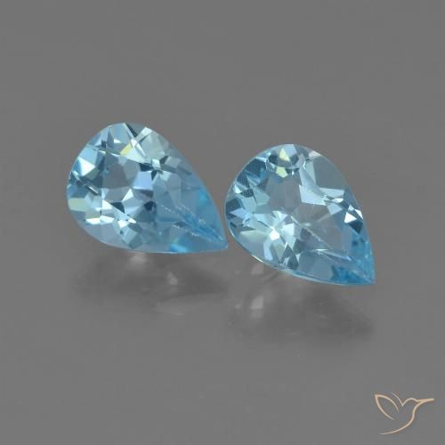1.54ctw Naturel Bleu ciel Topaze, En forme de poire, VS