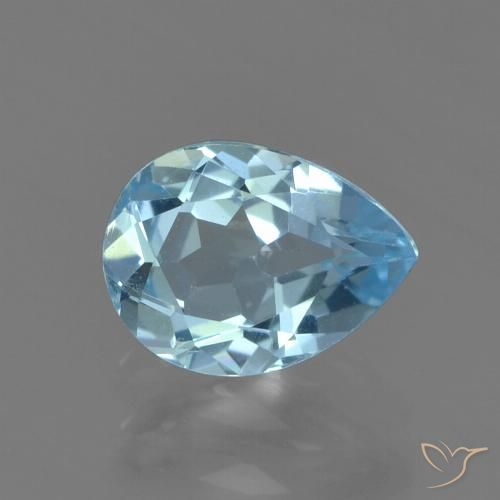 0.88ct Naturel Bleu ciel Topaze, En forme de poire, VS