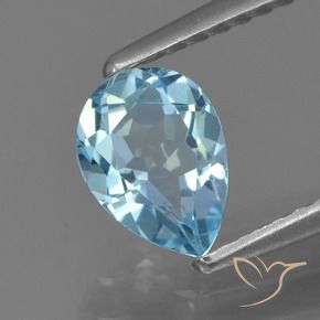 Topaze Bleu ciel naturelle En forme de poire, 0.88 ct, VS