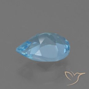 Topaze Bleu Suisse naturelle En forme de poire, 0.88 ct, VS