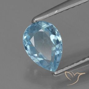 Topaze Bleu ciel naturelle En forme de poire, 0.87 ct, VS