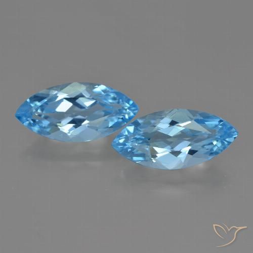 7.06ctw Naturel Bleu Suisse Topaze, Marquise, VS