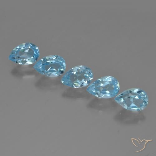 2.89ctw Naturel Bleu Suisse Topaze, En forme de poire, VS
