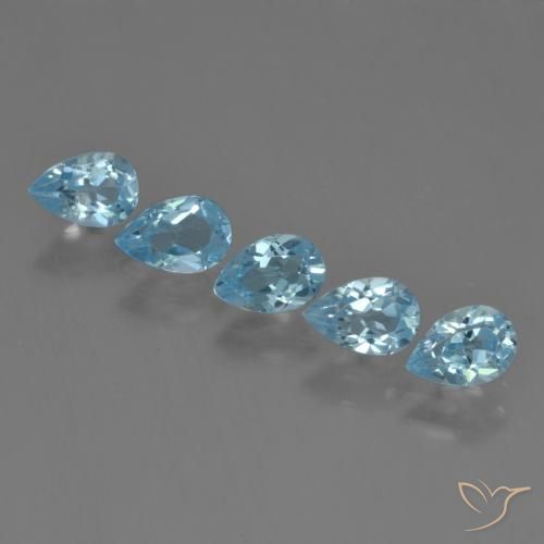 2.79ctw Naturel Bleu Suisse Topaze, En forme de poire, VS