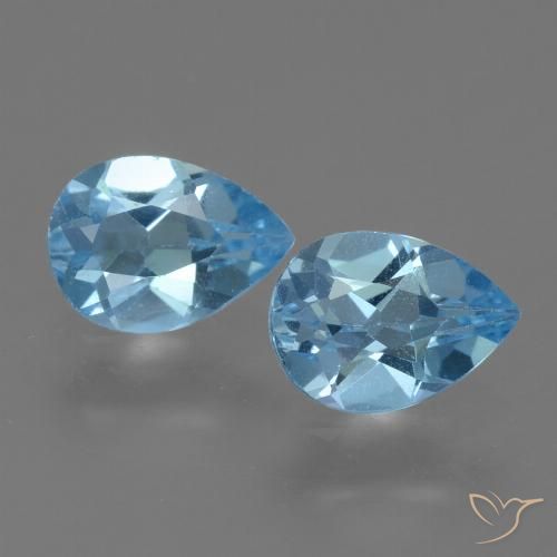 1.58ctw Naturel Bleu Suisse Topaze, En forme de poire, VVS-VS