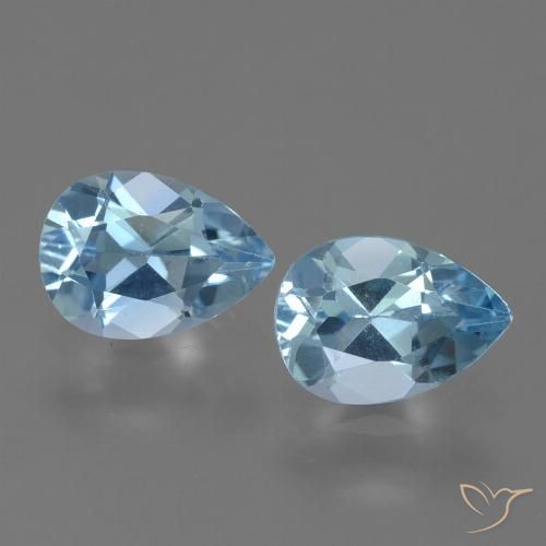 1.69ctw Naturel Bleu ciel Topaze, En forme de poire, VVS-VS