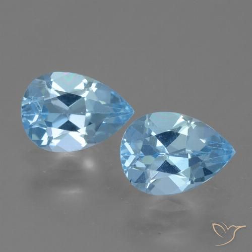 1.70ctw Naturel Bleu ciel Topaze, En forme de poire, VVS-VS