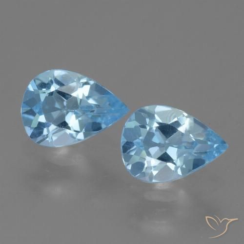 1.55ctw Naturel Bleu ciel Topaze, En forme de poire, VVS-VS