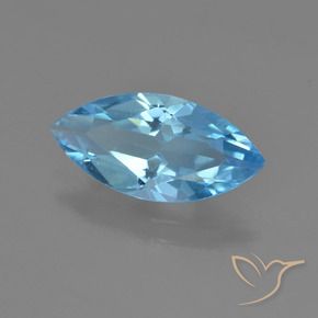 Topaze Bleu Suisse naturelle Marquise, 3.08 ct, VS