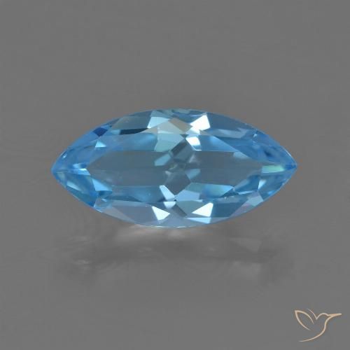Topaze Bleu Suisse naturelle Marquise, 3.65 ct, VS
