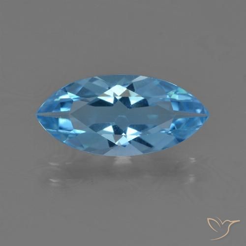 Topaze Bleu Suisse naturelle Marquise, 3.22 ct, VS