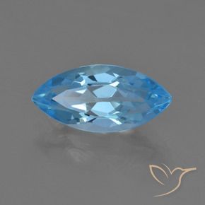 Topaze Bleu Suisse naturelle Marquise, 4.05 ct, VS