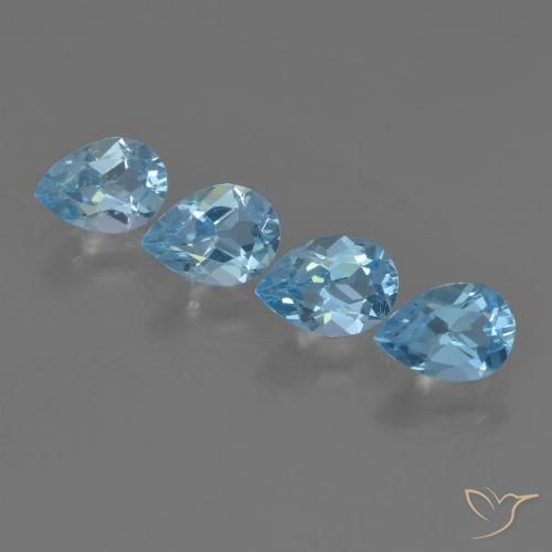 2.97ctw Naturel Bleu ciel Topaze, En forme de poire, VVS-VS