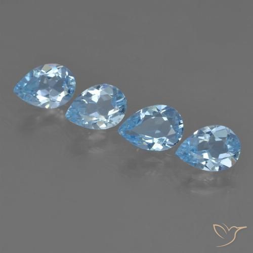 2.72ctw Naturel Bleu Suisse Topaze, En forme de poire, VVS-VS