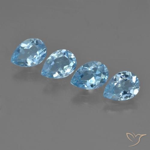 3.22ctw Naturel Bleu ciel Topaze, En forme de poire, VVS-VS