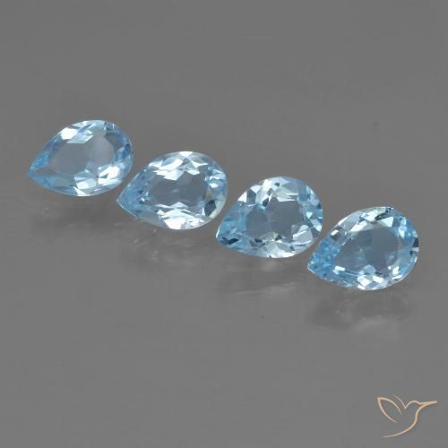 2.57ctw Naturel Bleu ciel Topaze, En forme de poire, VVS-VS