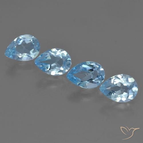 3.23ctw Naturel Bleu ciel Topaze, En forme de poire, VVS-VS