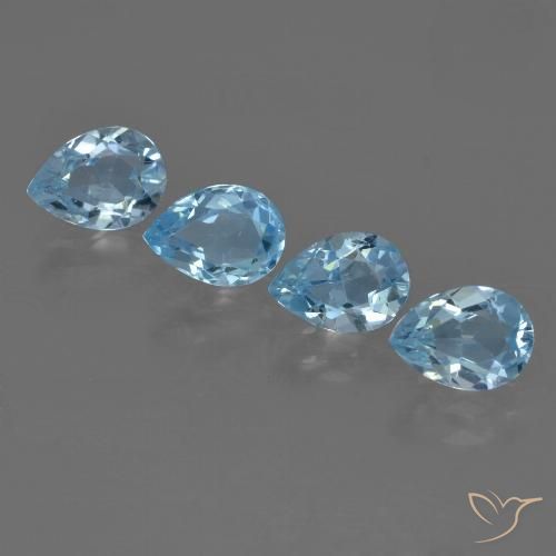 3.25ctw Naturel Bleu ciel Topaze, En forme de poire, VVS-VS