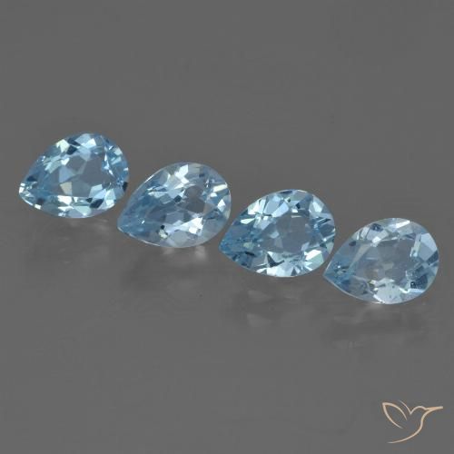 3.17ctw Naturel Bleu ciel Topaze, En forme de poire, VS