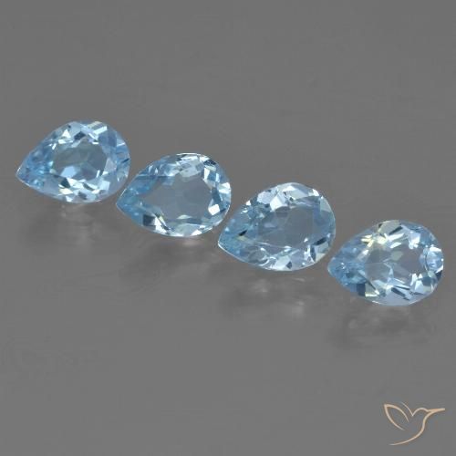 3.19ctw Naturel Bleu Suisse Topaze, En forme de poire, VVS-VS