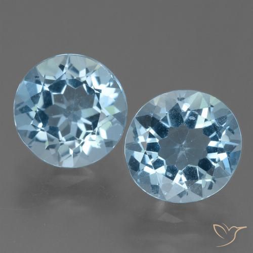 4.49ctw Naturel Bleu Suisse Topaze, Tour, VVS-VS