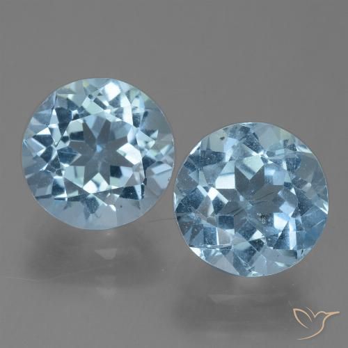 Achetez naturel 4,19ct bleue topaze gems, coupe roude, en provenance brésil chez gemselect. en stock, livraison internationale!