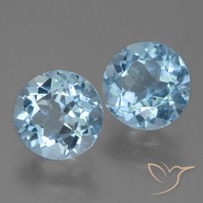 Achetez naturel 4,19ct bleue topaze gems, coupe roude, en provenance brésil chez gemselect. en stock, livraison internationale!