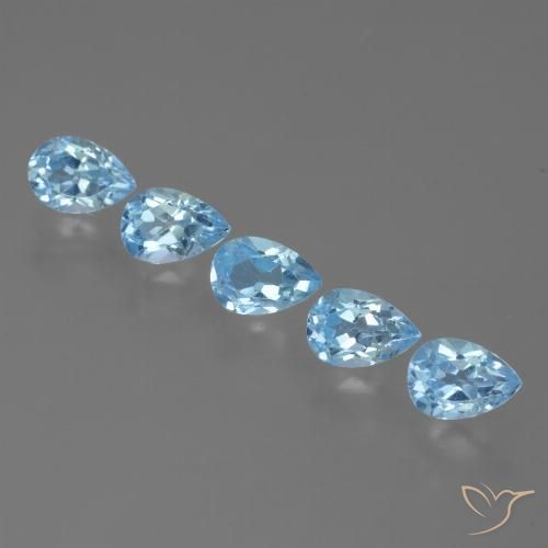 3.05ctw Naturel Bleu ciel Topaze, En forme de poire, VS