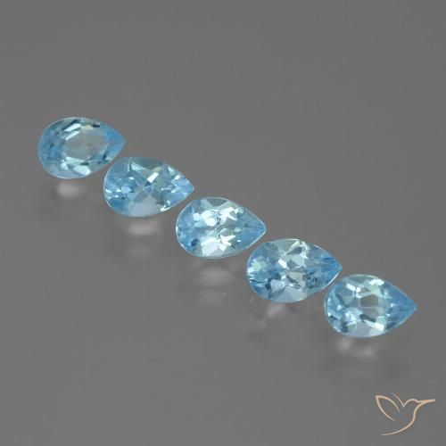 2.76ctw Naturel Bleu ciel Topaze, En forme de poire, VS