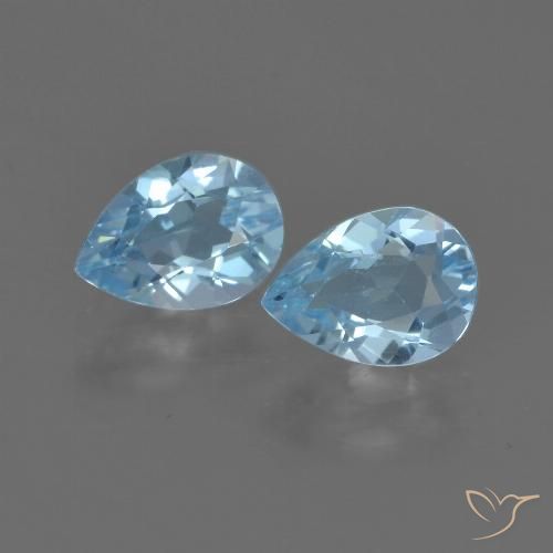 1.71ctw Naturel Bleu ciel Topaze, En forme de poire, VS