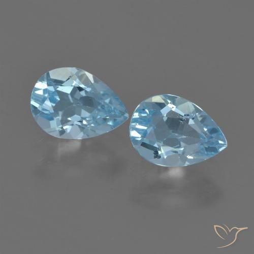 1.70ctw Naturel Bleu ciel Topaze, En forme de poire, VS