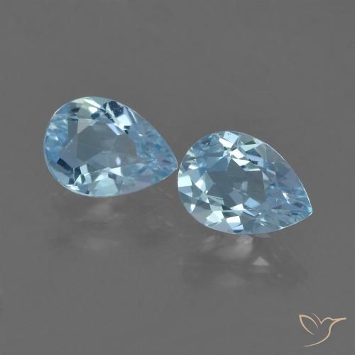 1.66ctw Naturel Bleu ciel Topaze, En forme de poire, VS