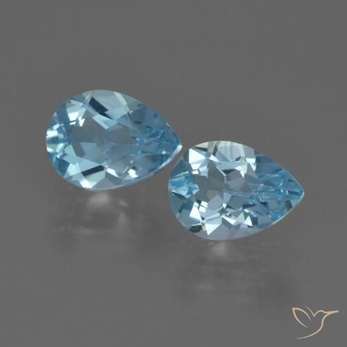 1.70ctw Naturel Bleu ciel Topaze, En forme de poire, VS