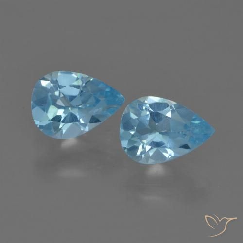 1.49ctw Naturel Bleu Suisse Topaze, En forme de poire, VS