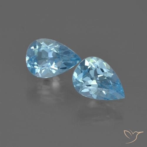 1.47ctw Naturel Bleu Suisse Topaze, En forme de poire, VVS-VS