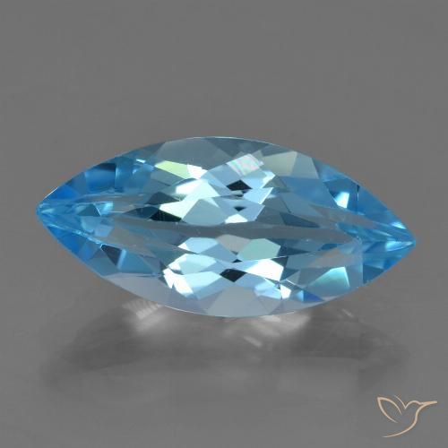 Topaze Bleu Suisse naturelle Marquise, 3.50 ct, VVS-VS