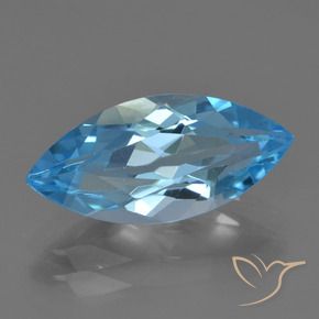 Topaze Bleu Suisse naturelle Marquise, 3.50 ct, VVS-VS