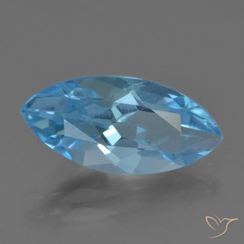 Topaze Bleu Suisse naturelle Marquise, 3.66 ct, VS
