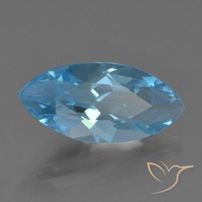 Topaze Bleu Suisse naturelle Marquise, 3.66 ct, VS