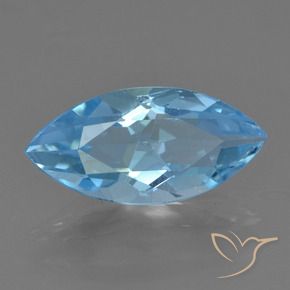 Topaze Bleu Suisse naturelle Marquise, 3.78 ct, VS