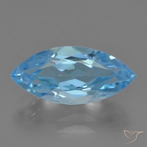 Topaze Bleu Suisse naturelle Marquise, 3.62 ct, VVS-VS